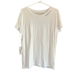 Barre3 White Trust Your Journey Embroidered Graphic Tee Shirt Medium Large NWT
